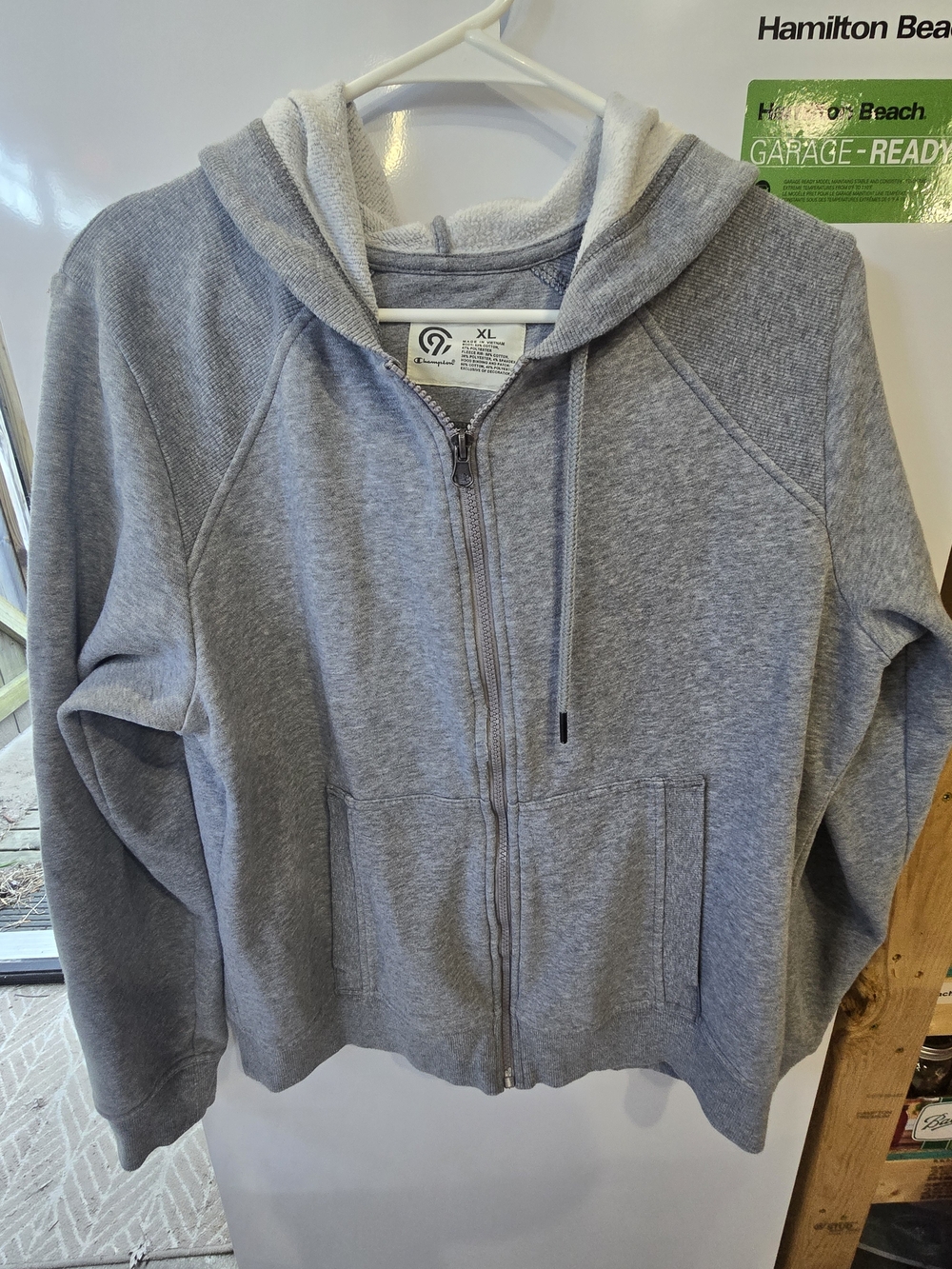 Champion Gray Full-Zip Hoodie - XL